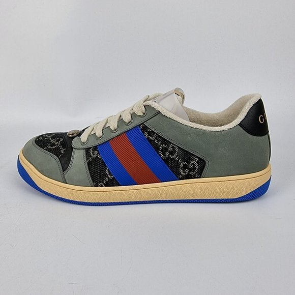 Gucci Screener Grey And Blue GG Sneakers New Size 9 main image 4